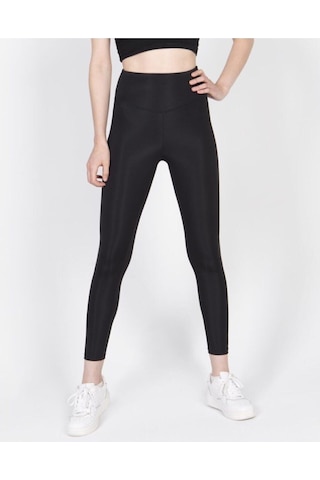 Bonbonetti Chocolate Baby & Kids Kadın Siyah Disko Yüksek Bel Toparlayıcı Günlük Spor Şık Rahat Push Up Slim Fit Parlak Disco Tayt SiYAH