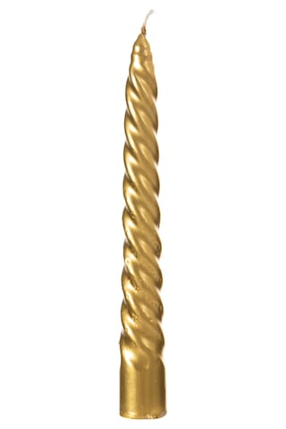 Mudo Home 2li Burgulu Şamdan Mum Gold 18cm 6355028