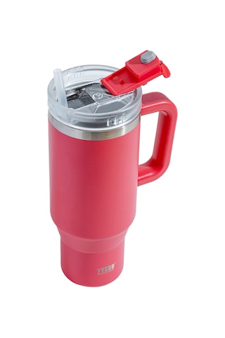 Tyeso Qq Termos Sızdırmaz Pipetli Çift Duvarlı Vakumlu 900ml Kırmızı