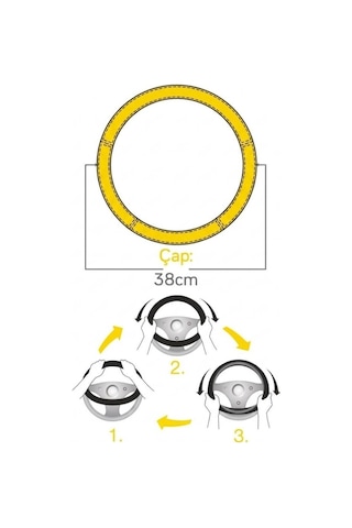 Direksiyon Kılıfı 38cm Geçmeli Dokuma Kokusuz Kaymaz Terletmez 36-37-38cm Uyumlu Nakışlı Suni Deri Siyah Üzeri Kırmızı İşlemeli F-332 Kırmızı - Siyah
