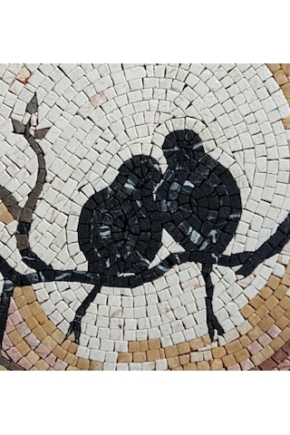 Ibla Mozaık Aşk Kuşu Mermer Tablosu