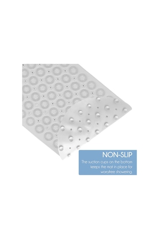 Dln Shop Duşa Kabin Banyo & Duş Kaydırmazı & Küvet Paspası Vantuzlu Yapışır Oval Masajlı 37x69cm V-142 Beyaz