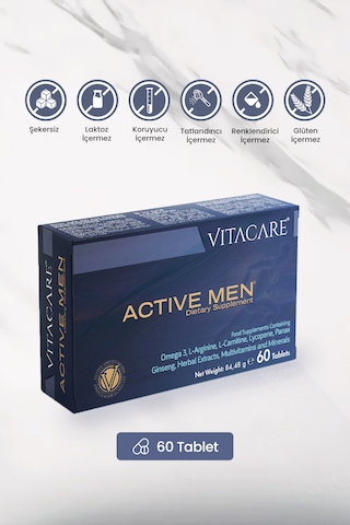 Vitacare Active Men Takviye Edici Gıda 60 Tablet