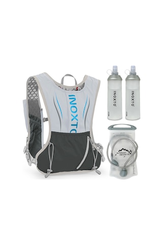 Yuntech01 Hafif Ve Dayanıklı 5l Bisiklet Sırt Çantası - 1.5l Su Torbası Ve 2 Şişe Dahil Gri