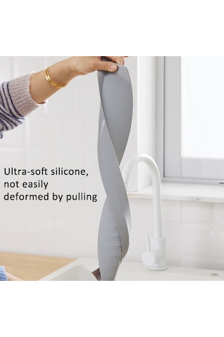 Cbtx Silikon Mutfak Lavabo Sıçrama Koruması Tezgah Su Engelleme Splashback Koyu Gri