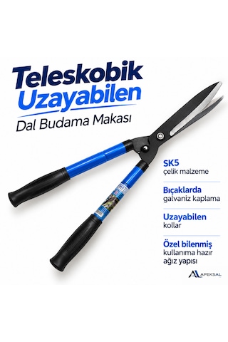 Teleskobik Uzayan Kollu Çelik Ağaç Dal Budama Çit Kesme Bahçe Makası
