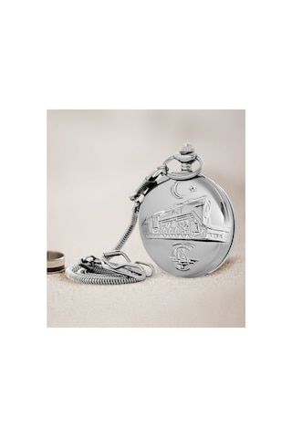 Samstar Kişiye Özel TCDD Tren Kabartmalı 47 MM Köstekli Cep Saati