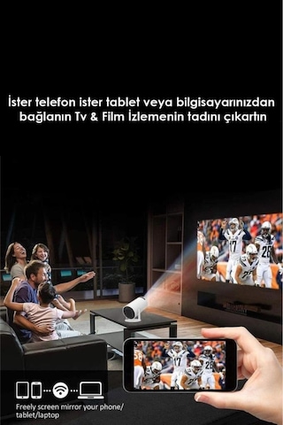 Torima HY300T Lite Taşınabilir Sinema Projektörü Ev Sineması Bluetooth Projeksiyon