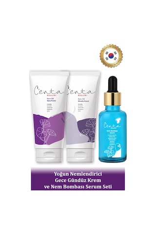 C'enta Beauty Kuru Ciltler için Gündüz Kremi 50 ML + Gece Kremi 50 ML + Nem Bombası Serum 30 ML