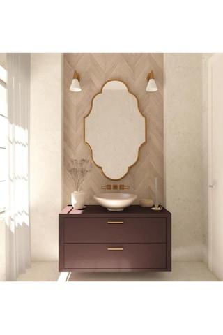 60x90 Duvar Dekor Aynası/duvar Aynası/konsol Aynası/estetik Ayna Gold Diğer