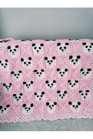 Panda Bebek Battaniyesi Ve Oyuncak Beyaz - Pembe