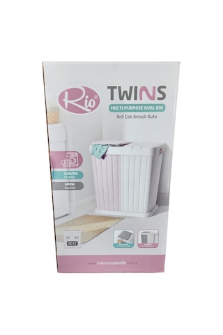 Twins Yeni Nesil Çamaşır Sepeti 2 Bölmeli Yeşil