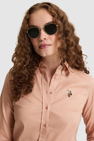 U.S. Polo Assn. Kadın Pembe Uzun Kollu Basic Gömlek 50329503 Vr172 Rose Gold
