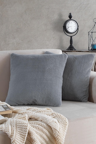 Maisonart Sofa 2 Adet Gri Renk Welsoft Kırlent Kılıfı Yastık Kılıfı 44x44 Cm