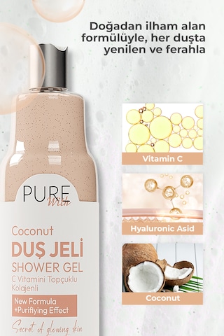 Vitamin Topçuklu Hindistan Cevizi Özlü Nemlendirici Duş Jeli 2x400 Ml Hindistan Cevizi