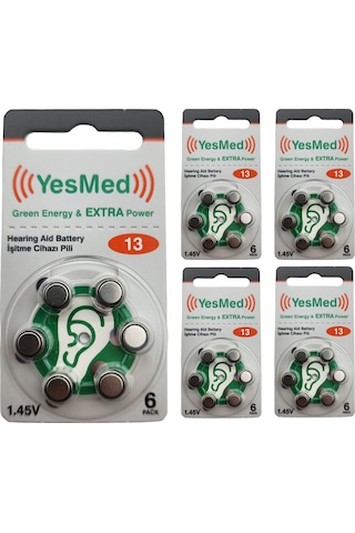 Yesmed Extra Power 13 No İşitme Kulak Pili 5paketx6adet 30pil