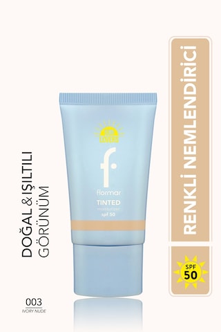 Flormar Sun Lovers Nemlendirici Etkili & Doğal Bitişli Renkli Güneş Koruyucu SPF50 003 Ivory Nude