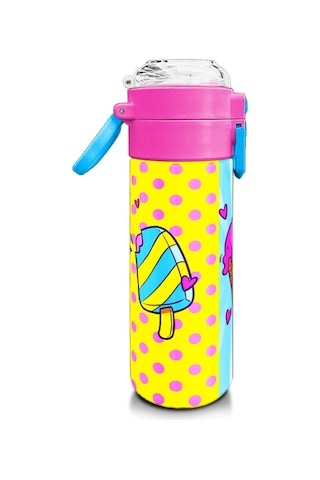 Coral High Kids Mixed Dondurma Desenli Pipetli Ve Direkt İçim Çelik Termos 500 Ml 31809 Çok Renkli