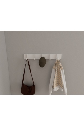 Hepsi3boyutlu Modern Duvar & Kapı Baston Askılık - 5 Adet Beyaz J Askılık - Model No : 6 Beyaz
