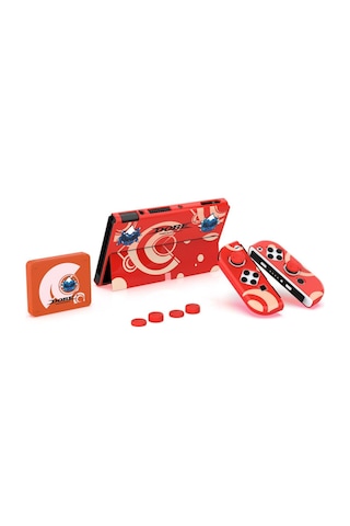 Switch Oled 3in1 Standlı Rnkli Kılıf Analog Yükseltici Ve Koruyucu Kart Kutusu Kırmızı
