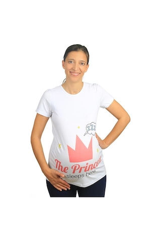 Mummy's Baby Hamile Tişört Princess Beyaz 8591
