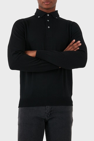 Gran Sasso Erkek Polo Yaka Sweat 57163 14293 099 Siyah Siyah