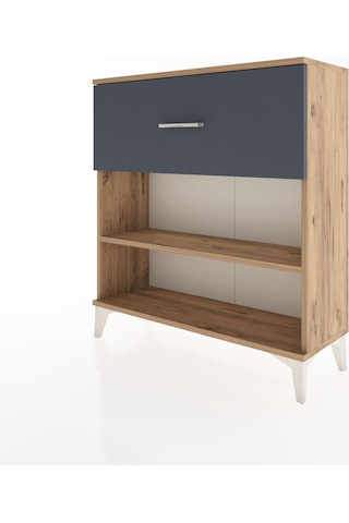 Arges Şifonyer Tek Raflı Tek Çekmeceli 88x30x96 Çam-antrasit Çam