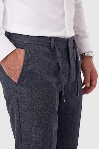 Rizzup Erkek Slim Fit Kırçıllı Lacivert Kumaş Pantolon İpli Esnek Bel Likralı Spor Şık Pantolon 2700252