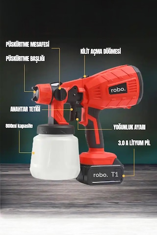 Robo Şarjlı Boya Makinesi