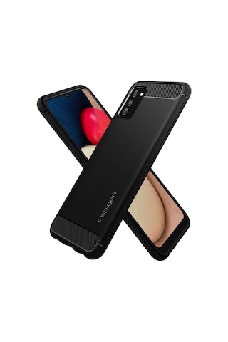 Spigen Galaxy Uyumlu F02s / M02s / A02s Kılıf Rugged Armor Matte Black