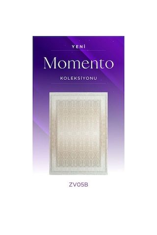Royal Halı Momento Zv05b Krem Vizon Akrilik Yumuşak Dokulu Otantik Çizgili Halı