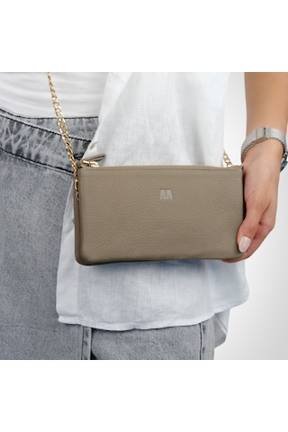 Mft Leather Hakiki Deri Kadın Cüzdan Çanta Almeda 5463 Flother Mat Vizon