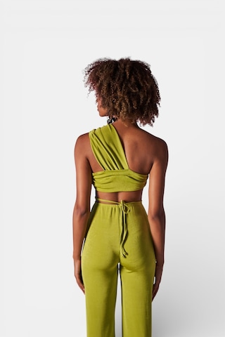 Holly Lolly Omuz Detaylı Beatrice Crop Yeşil YEŞİL