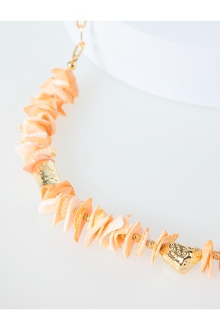 Jimmy Key Jimmy Key Pembe Deniz Kabuğu Figürlü Kalın Zincirli Kolye 6sw426620610
