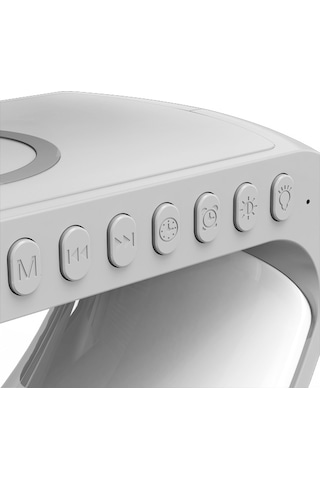 Ally 15W Kablosuz Şarj Standlı Bluetooth hoparlör RGB Gece Lamba Çok Renkli