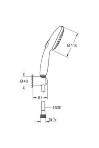 Grohe Tempesta 110 El Duşu 1 Akışlı 9,5l - 26920003 Krom