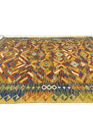 El Dokuma Afgan Kilim 100% Yün Kök Boya Elsanat Eserı İle Harıka Model Çok Renkli