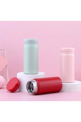 Minimo Mini Termos Paslanmaz Çelik Su Termos, Kaliteli Vakum Termos 200 Ml Kırmızı