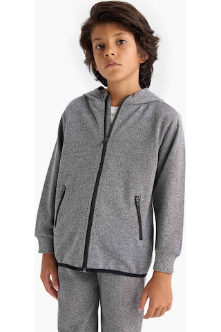 Defacto Erkek Çocuk Kapüşonlu Fermuarlı Sweatshirt F0136a825wnar163 Antrasit
