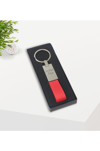 Kişiye Özel Kırmızı Touchpen Tükenmez Kalem Ve Deri Anahtarlık He