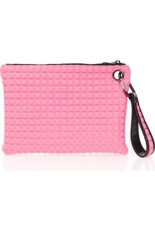 Bilik Deri Pembe Kumaş Kadın Portföy & Clutch Çanta Melis