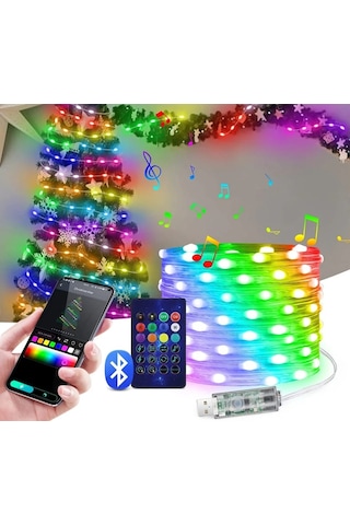 Sima Avize 10 Metre Rgb Ses Kontrollü Kumandalı Telefon Kontrollü Çok Renkli