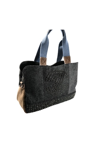Biem Accessory Biem Antrasit -vizon Denim Salaş-retro Taş Trok Döşemeli Çok Gözlü Çanta Çok Renkli