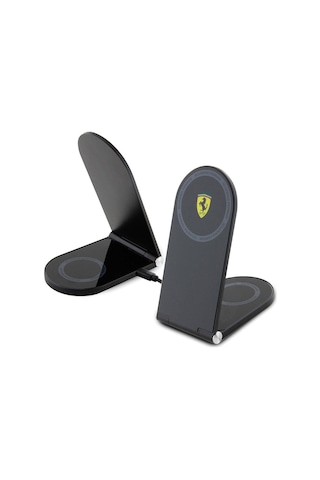 Ferrari Lisanslı Katlanabilir Baskılı Shield Logolu Magnetik Kablosuz Şarj Standı