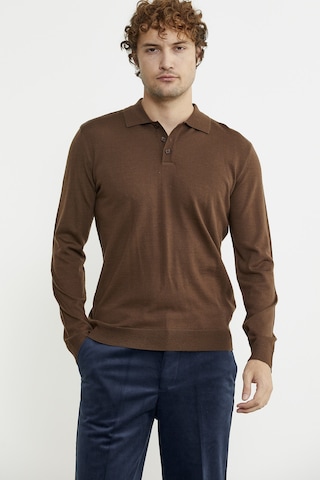 Sementa Erkek Polo Yaka Triko Kazak - Kahve 001
