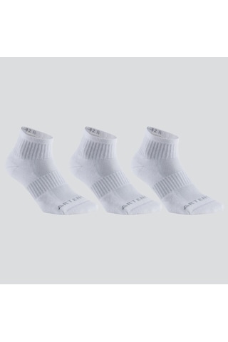 Decathlon Artengo Tenis Çorabı - Orta Boy Konç - Unisex - 3 Çift - Beyaz - Rs 500