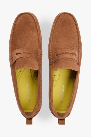 Tommy Hilfiger Core Süet Driver Erkek Taba Loafer Ayakkabı-13349 Taba