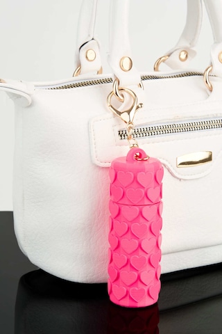 Vivaq Kalp Desenli Pembe Ruj Lip Gloss Kılıfı 3d Baskı Charm Çanta Aksesuarı Anahtarlık