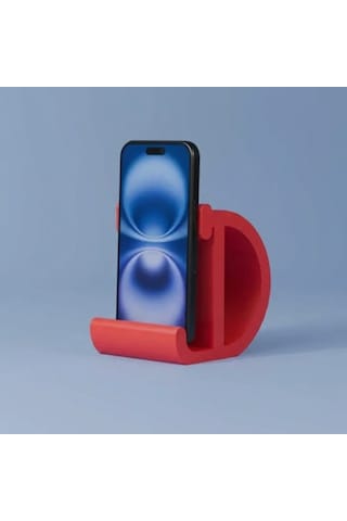 Dekoratif D Harfi Tasarımlı Masaüstü Akıllı Telefon Standı Ve Tutucu Kırmızı
