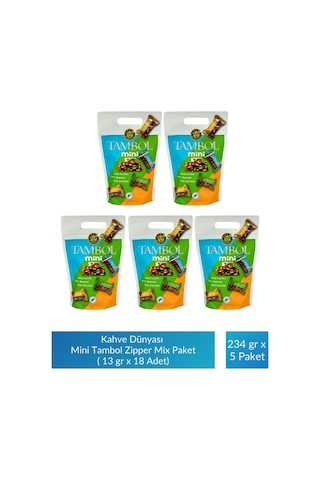 Kahve Dünyası Mini Tambol Zipper Mix Paket 13 Gr X 18 Adet X 5 Paket
